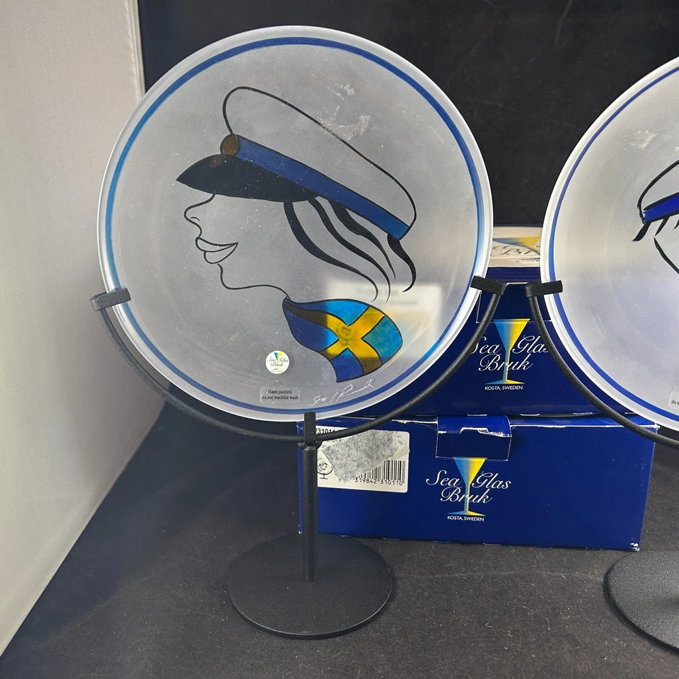 SEA GLASBRUK PLACA DE VIDRIO RENATE STOCK COLECCIÓN MAR SUECIA CONJUNTO CAPITÁN ESTUDIANTE Foto 2 de 4