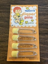 Vtg Diaper Pins NIB Protect-o Reliance Products NUK Advertisement 4 Pins