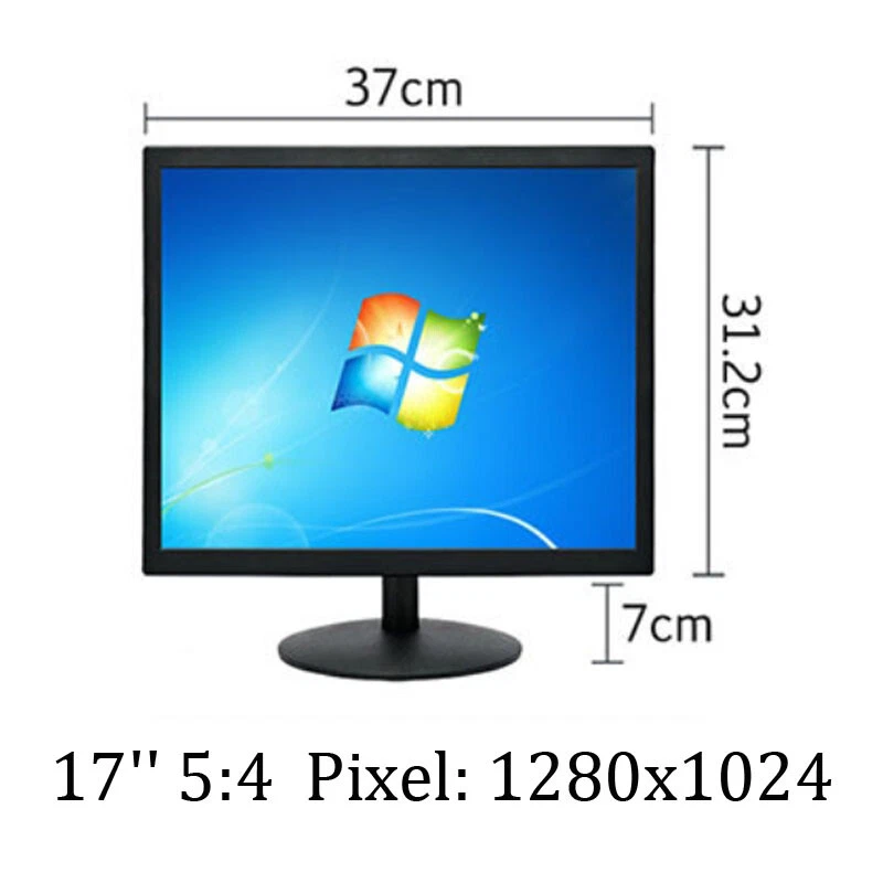 17'' Portable TV Screen HD VGA Computer PC Display HDMI CCTV Security Monitor - Image 2 of 4