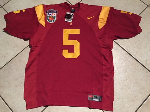 USC cardinal red & gold jersey size 52 # 5 Reggie Bush with Orange Bowl patch