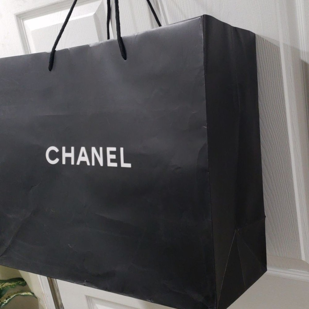 CHANEL Black & White Big Paper Gift Shopping Bag, Luxury Sized