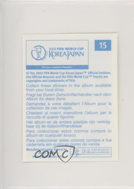 2002 Panini FIFA World Cup Korea Japan Album Stickers Blue Back 15 eBay