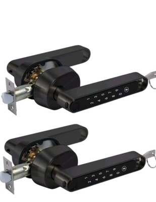 Universal Fingerprint Door Knob with Handle Keypad, Keyless Entry