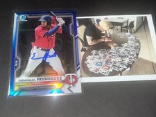 Emmanuel Rodriguez Twins Auto Signed 2021 Bowman Draft Blue Refractor