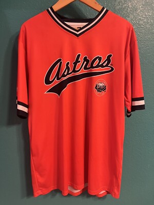 Houston Astros Dri Fit T-shirt Jersey XL Orange Iron On Logo