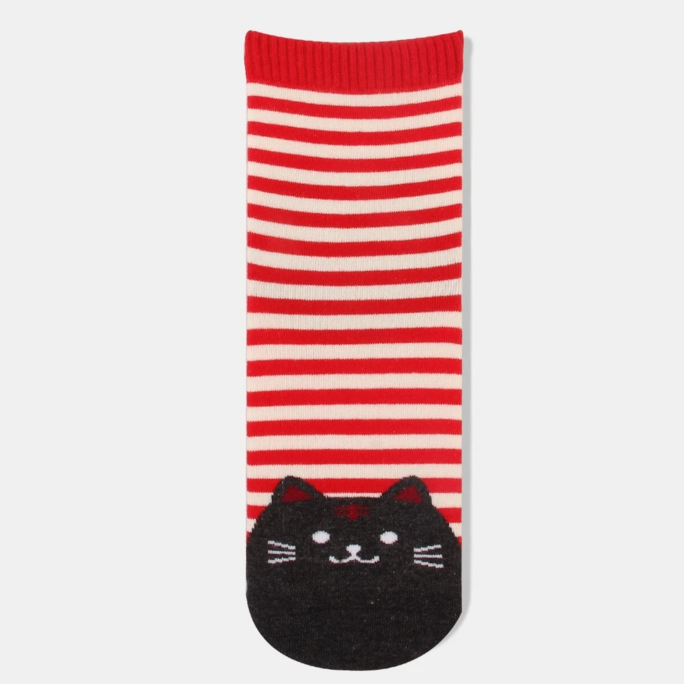 Cat Kitty Socks Striped Cute Gift Christmas stocking Cotton UK Seller - Image 4 of 4