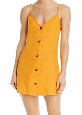 $200 Show Me Your Mumu Women's Yellow Remington Button-Front Mini Dress Size M