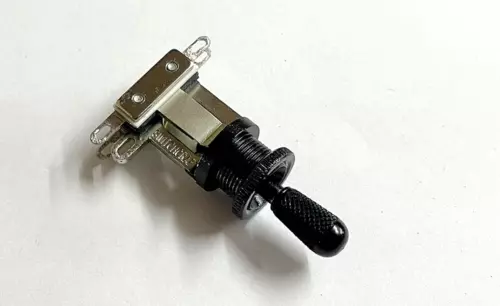 Genuine Switchcraft Toggle Switch BLACK & Aluminum Tip for USA Gibson Guitar