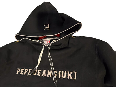 Pepe Jeans London UK Men s Size Large Black Oversized Heavyweight Hoodie