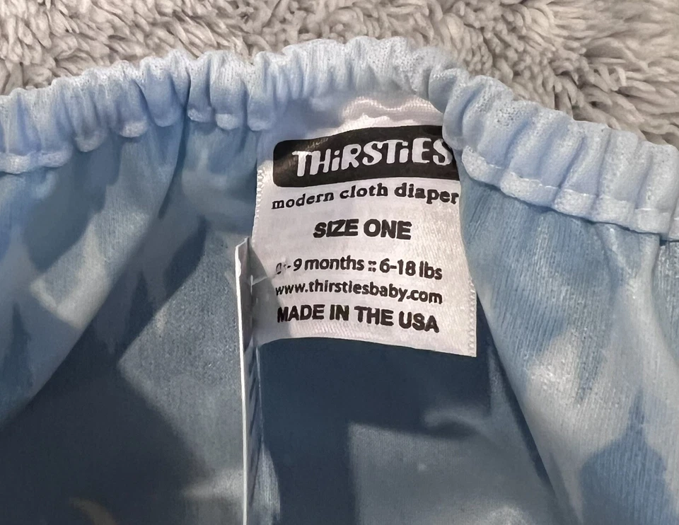 Thirsties Duo Envoltura Talla Uno Nuevo con Etiquetas Cubierta de Pañal Gancho y Lazo Azul Montaña Foto 4 de 4