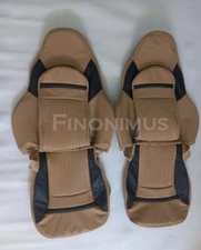 Best fit for C5 Corvette Sports seat cover Leather ; Light Oak / Black