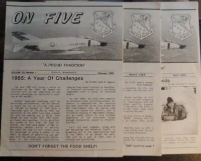 ON FIVE 148th Fighter Interceptor Group 1985 Newsletters Duluth MN. U.S.A.F.
