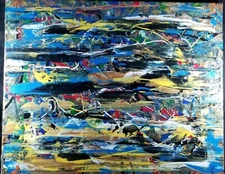 Original Abstract Acrylic/canvas Painting By Artist 