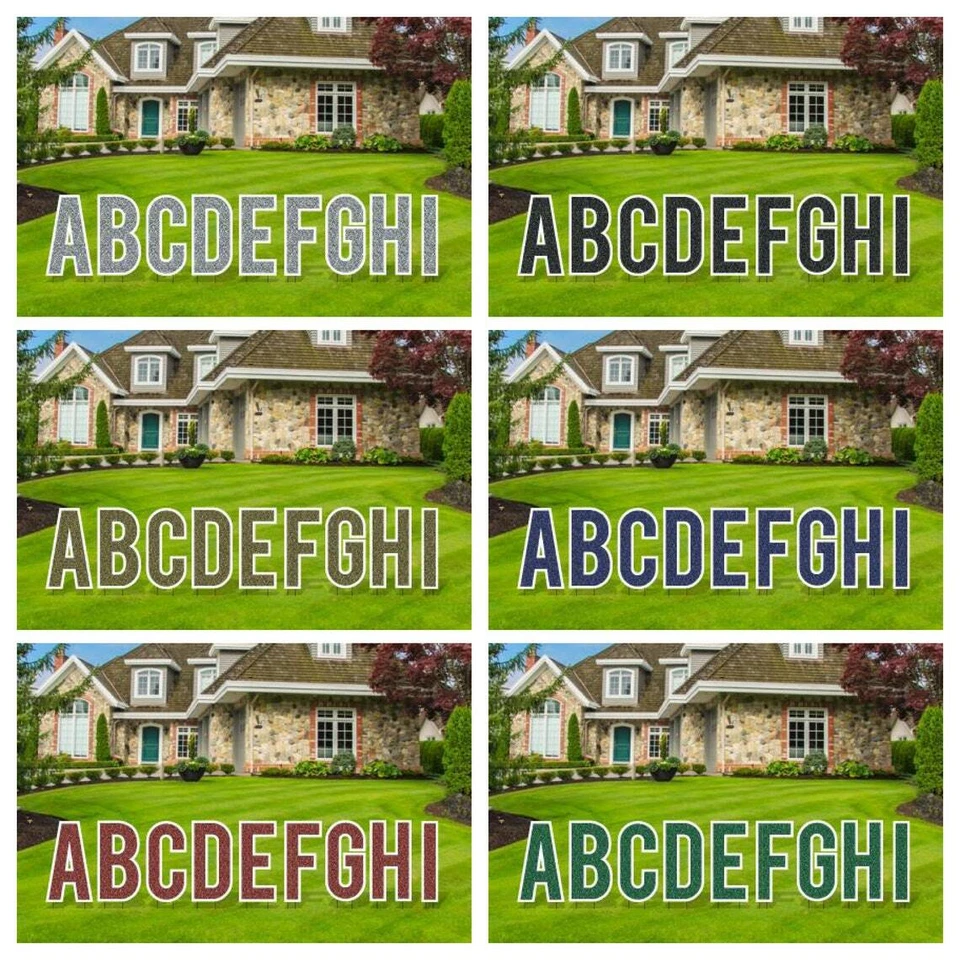 "Letras de letrero de patio alfabeto de 18"", fuente Bebas, tarjeta de visita de 26 piezas de patio, 52 estacas" Foto 3 de 4