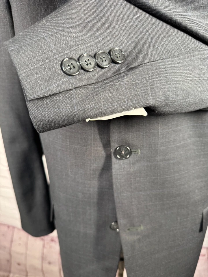 Nuevo Abrigo Blazer Chaqueta TASSO ELBA Para Hombres Gris Carbón Overcheck Deportivo TALLA 46L Foto 4 de 4