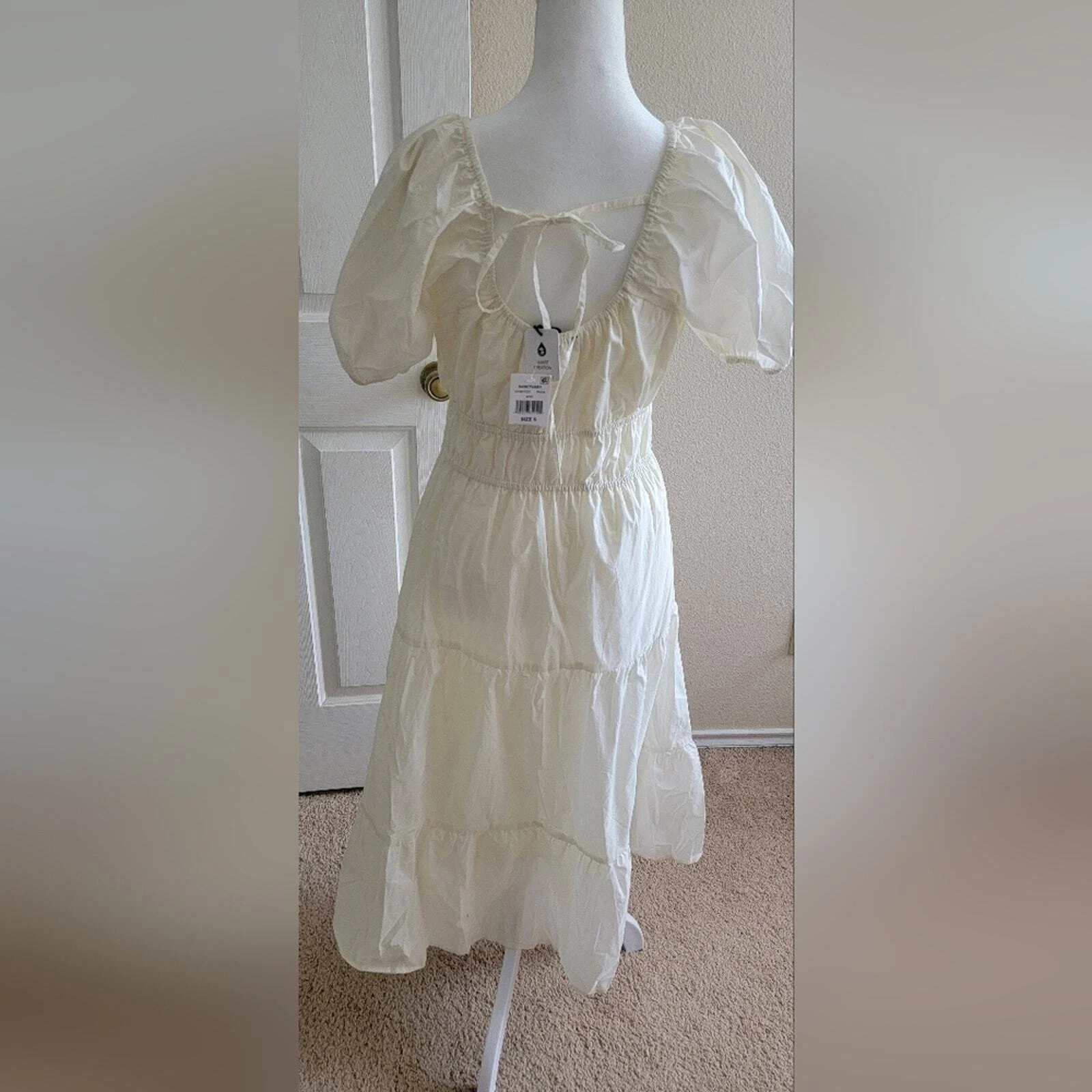 OFF WHITE Maxi abito bianco sporco Santuario taglia 6