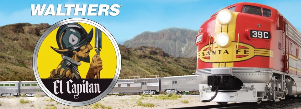 DELUXE SANTA FE "EL CAPITAN" FULL 9 CAR Set HO Scale PLATED w/FIGURES LEDs NEW - Image 2 of 4