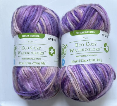 2 ECO COZY WATERCOLORS in ORCHID MIST by LOOPS & THREADS 145yds/133m 5.3oz/150g