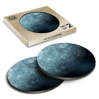 2 runde Untersetzer in Schachtel - Amazing Planet Merkur Weltraum #12651