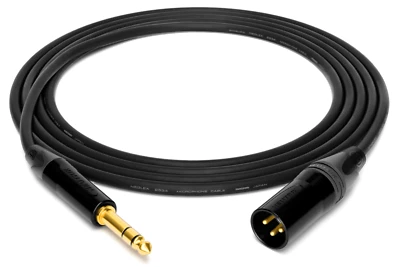1- 25'FT Mogami 2534 Neutrik Gold XLR-M to 1/4 TRS balance Star Quad Audio Cable