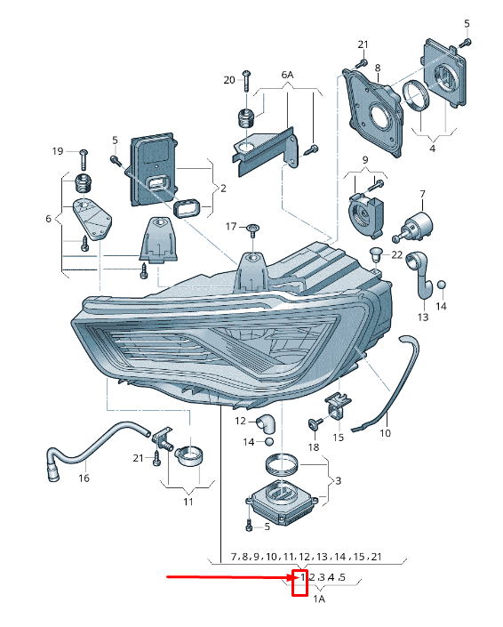 Genuine 1lx 010 740-83 HELLA Headlight Left 1ex 1851 Audi 