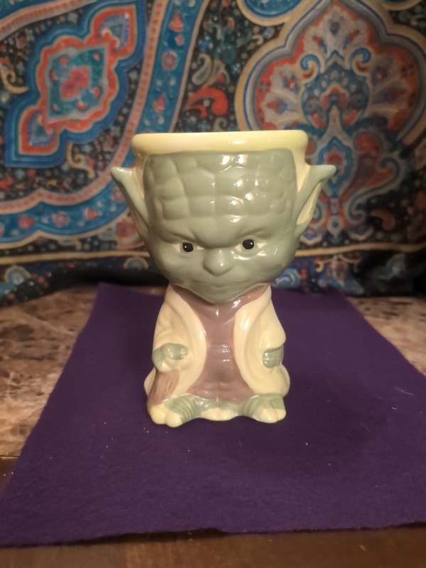 Star Wars Ceramic YODA Goblet Collectible Figure Mug Galerie 5 1/2" Tall