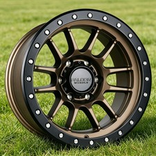 Falcon T7 17 X 9 Inch Wheels Matte Bronze With Matte Black Ring 6-lug Wheel Falcon T7 17 X 9 Inch Wheels Matte Bronze With Matte Black Ring 6-lug Wheel