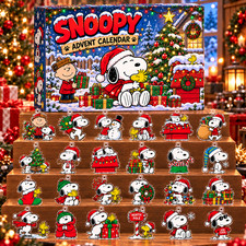 Cute Snoopy Christmas Advent Calendar 24 Ornaments Holiday Gift  DD847