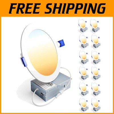 High-Efficiency 12 Pack 6 Inch LED Recessed Lights - ETL & Energy Star Certified