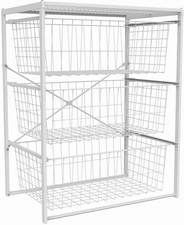 ClosetMaid 432600 Freestanding 21-1/2"W 3 Drawer Wire Basket - White