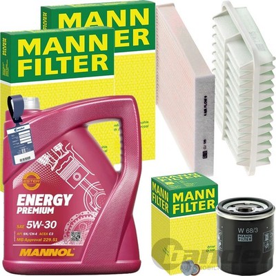 MANN INSPEKTIONSPAKET+MANNOL 5W30 MOTORÖL passend für TOYOTA RAV 4 AURIS E15 E18