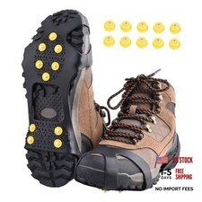 Ice Cleats for Shoes and Boots Anti Slip Ice Grips Medium 01 Black - 10 Studs