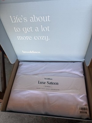 Brooklinen Luxe Sateen Core Sheet Set | Queen | White (Read Description)