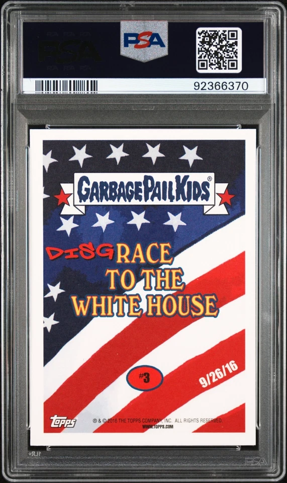 Donald Trump 2016 Disg-Race to the White House Garbage Pail Kids Desperado PSA 8 - Image 2 of 2