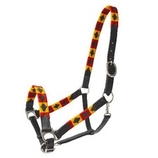 Fancy Stitched Leather Halter for Horses   Adjustable, Soft  Durable