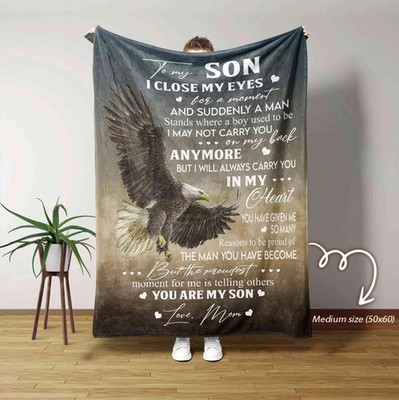 To My Son Blanket Personalized Name Gift From Mom Dad Custom