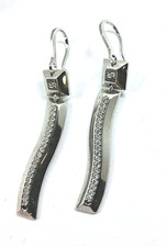 Rebecca Bronze Ohrringe Ohrhänger mit Zirkonia facettiert gewellt