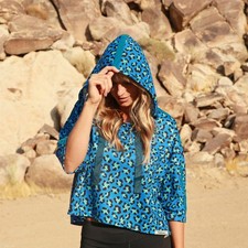 Women Crop Top Cropped Hoodie Sweatshirt Oversized Casual 3/4 Sleeve Black