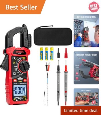 Battery Powered Digital Clamp Multimeter with Flashlight - 4000 Counts Precision