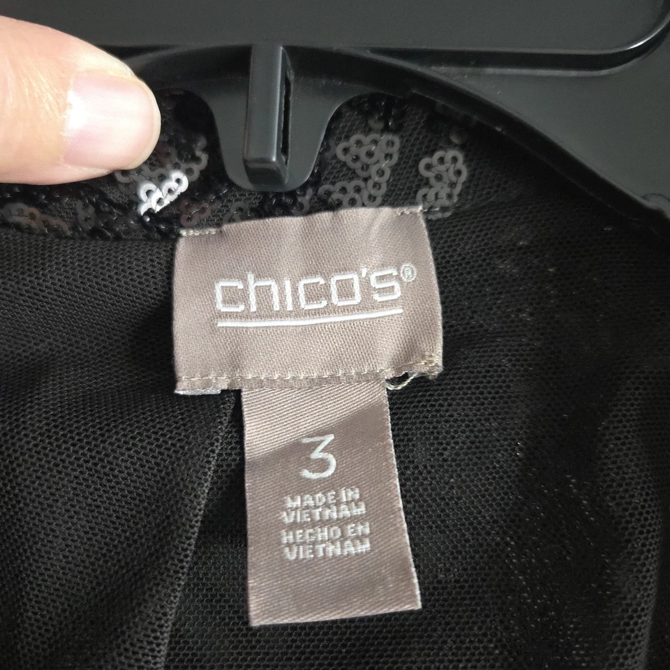 Blazer negro con lentejuelas para mujer Chico talla 3 Foto 3 de 4