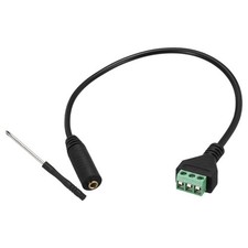 3.5mm Stereo Audio Female Jack to AV 3 Pin Screw Terminal, Pack of 1