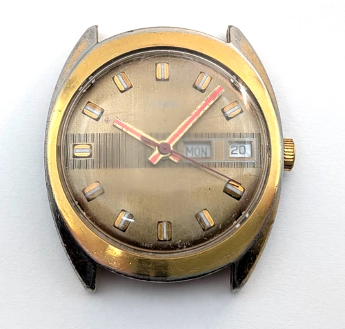 1975 TIMEX Mercury Day Date Calendar Barcode 34mm Watch Movement PARTS or REPAIR