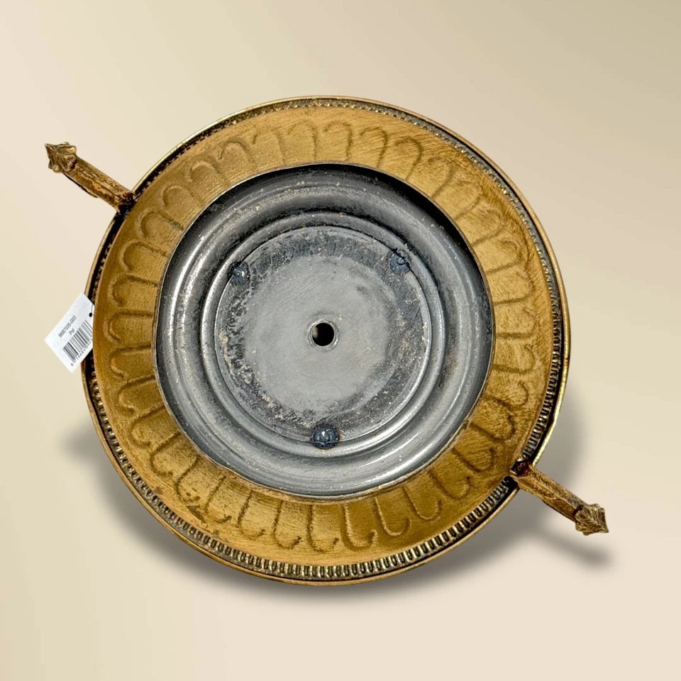 Prunkschale Blumentopf Pflanzgefäß Übertopf Metall Rund Gold Barock 22x40x30cm - Bild 4 von 4