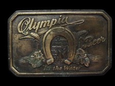 MI25130 VINTAGE 1970s OLYMPIA IT'S THE WATER BEER BELT BUCKLE