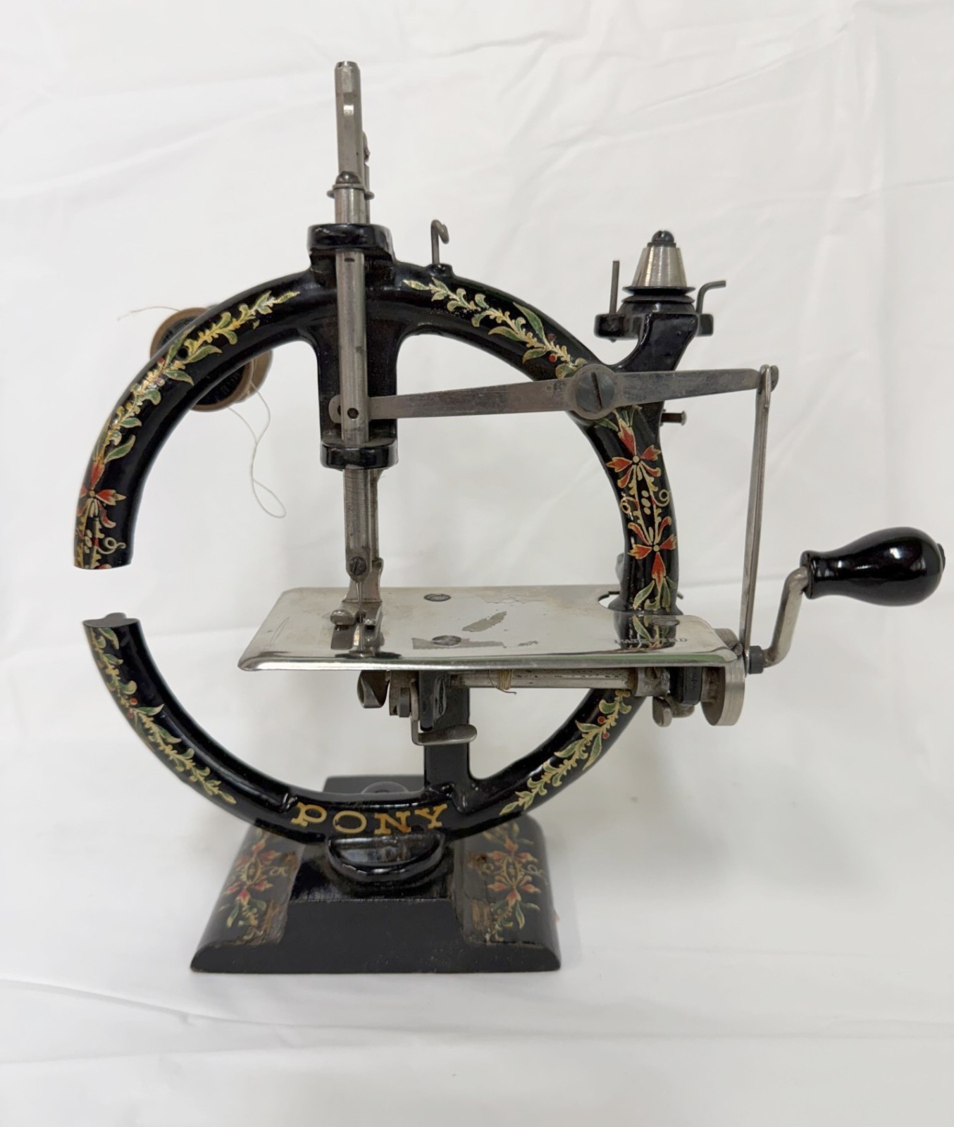 RARE Antique SEWING MACHINE PONY Child's Size Toy Foley & Williams with Orig Box