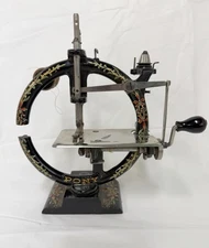 RARE Antique SEWING MACHINE PONY Child's Size Toy Foley & Williams with Orig Box