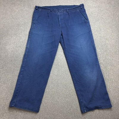 VINTAGE französische Hose Erwachsene 40x27 blau Workwear Chore Faded Utility Herren