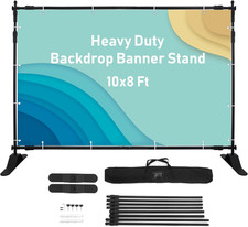Smarketbuy Step and Repeat Backdrop Stand 10 X 8 FT   Adjustable Photo Booth Ban