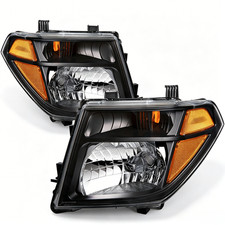 For 05-08 Nissan Frontier 2005-07 Pathfinder Black Halogen Headlights Lamps