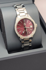 TAG Heuer Carrera WAR2418BA0776 Automatic Maroon Women's DIAMOND Bezel Watch 2